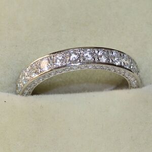 White Gold PLATED CZ Diamond Wedding Band Ring